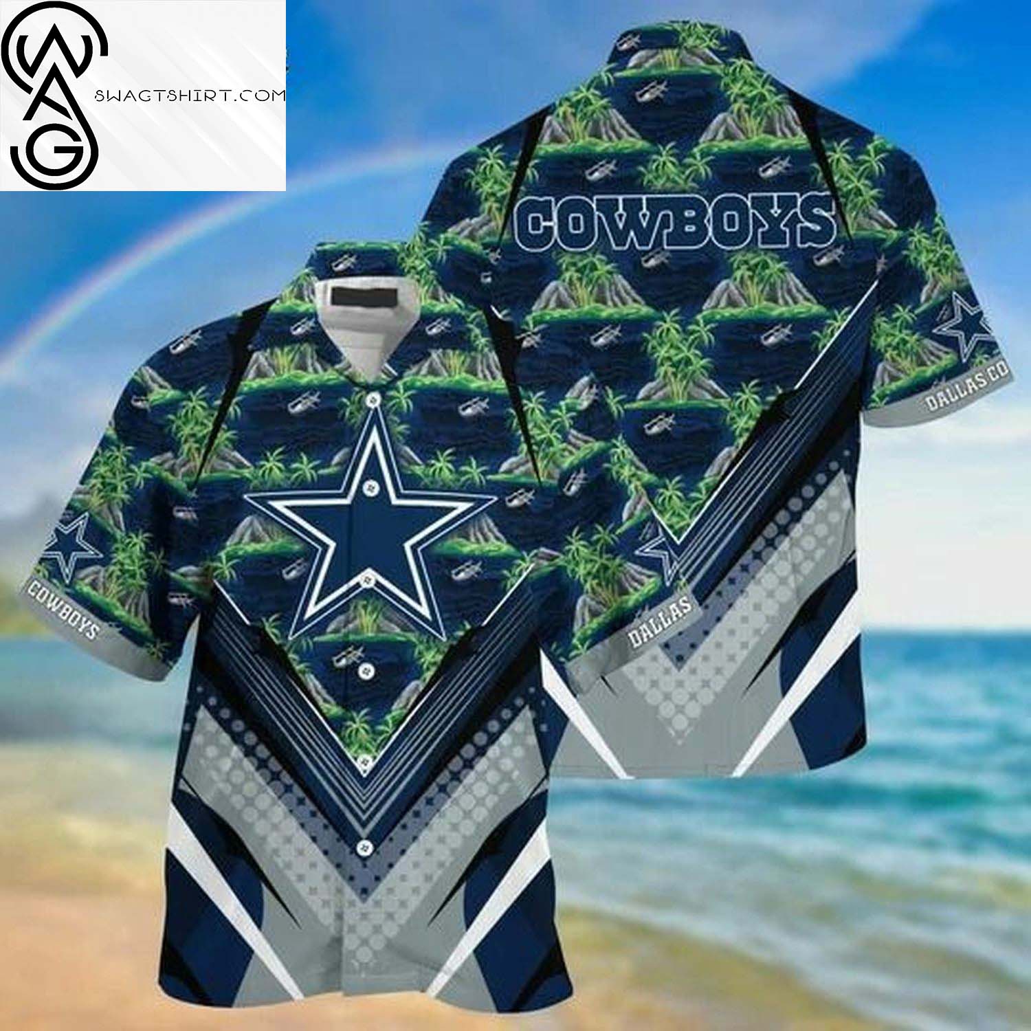 NFL Dallas Cowboys My Heart Summer Aloha Hawaiian Shirt