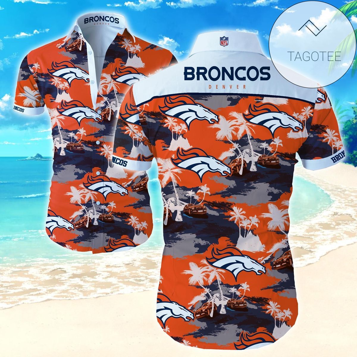 Nfl Denver Broncos Authentic Hawaiian Shirt 2022 Tropical Shirt Mens Floral