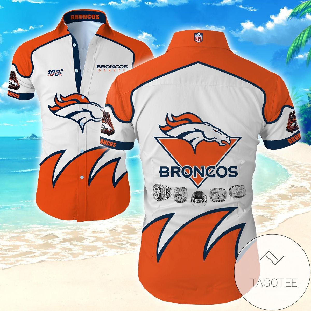 Nfl Denver Broncos Authentic Hawaiian Shirt 2022 Summer Button Up Shirt For Men Beach Wear Short Sleeve Authentic Hawaiian Shirt 2022