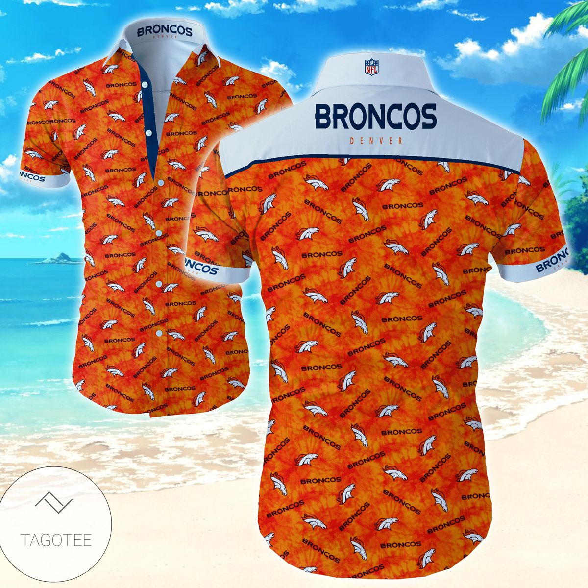 Nfl Denver Broncos Authentic Hawaiian Shirt 2022 Summer Button Up Shirt For Men Beach Wear Short Sleeve Authentic Hawaiian Shirt 2022