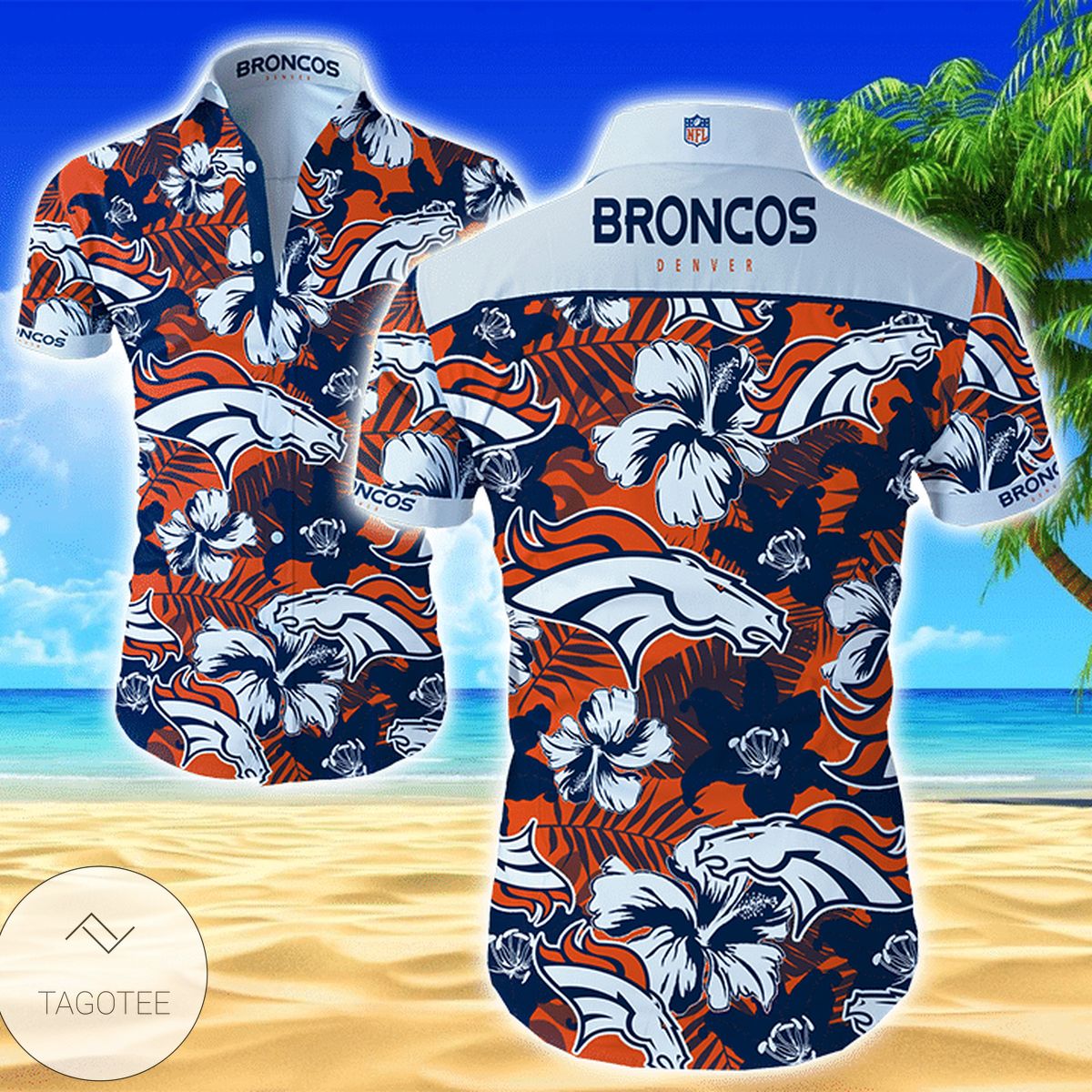 Nfl Denver Broncos Hawaiian Shirt Tropical Shirt Mens Floral Button Up Shirt