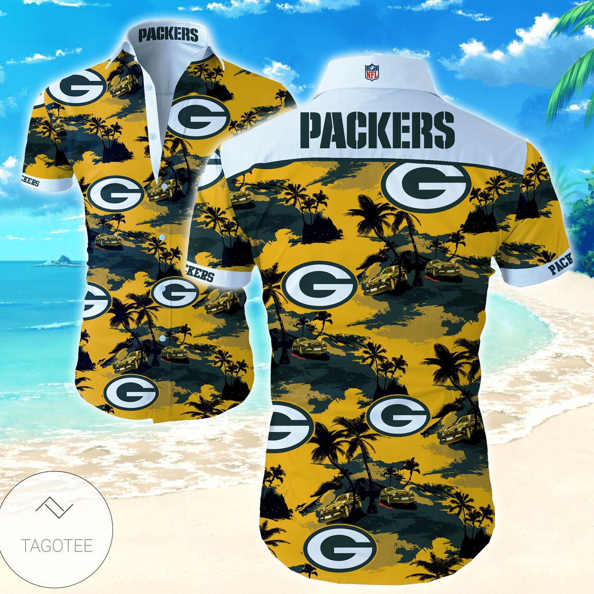 Nfl Green Bay Packers Hawaiian Shirt Tropical Shirt Mens Floral Button Up Shirt