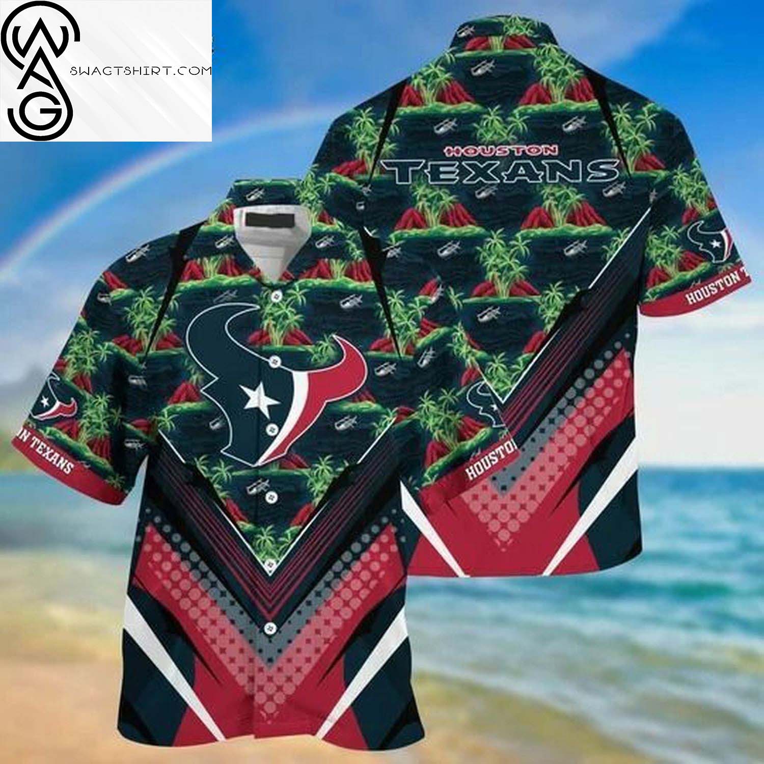 NFL Houston Texans Skull Summer Aloha Hawaiian Shirt