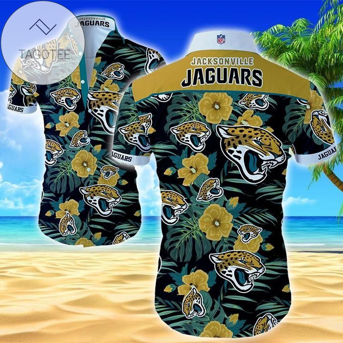 Nfl Jacksonville Jaguars Tropical Flower Authentic Hawaiian Shirt 2022