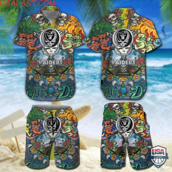 NFL Kansas City Chiefs Grateful Dead Bears Hawaiian Shirt And Shorts