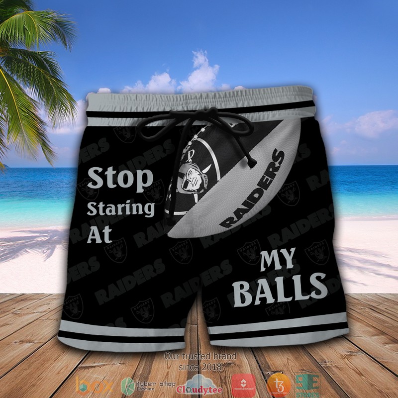 NFL Las Vegas Raiders Stop Staring At My Balls Beach short