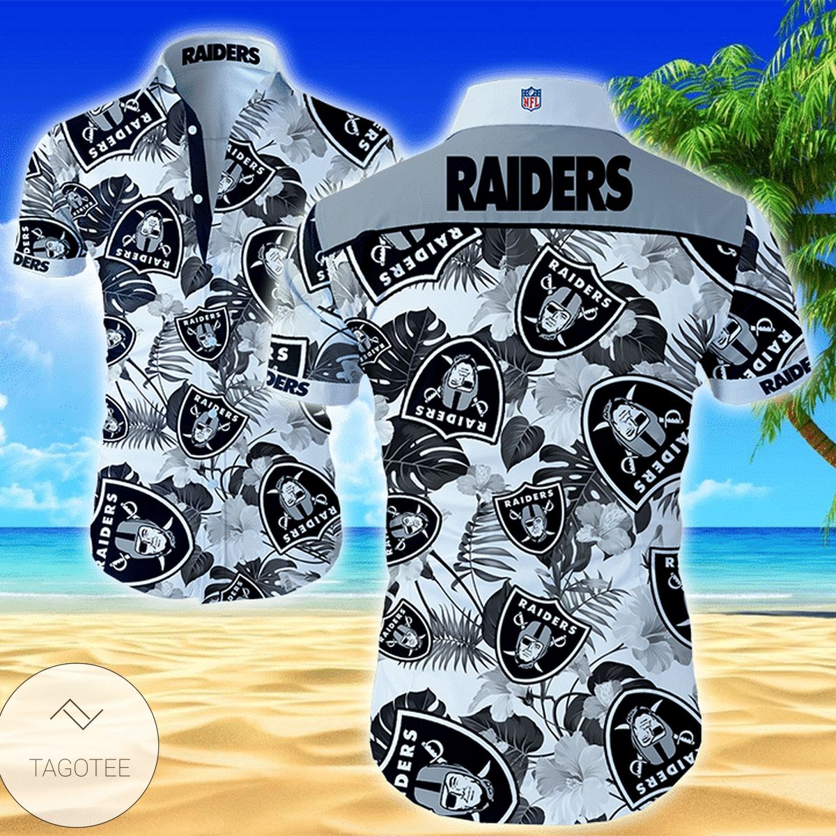 Nfl Las Vegas Raiders Hawaiian Shirt Tropical Shirt Mens Floral Button Up Shirt