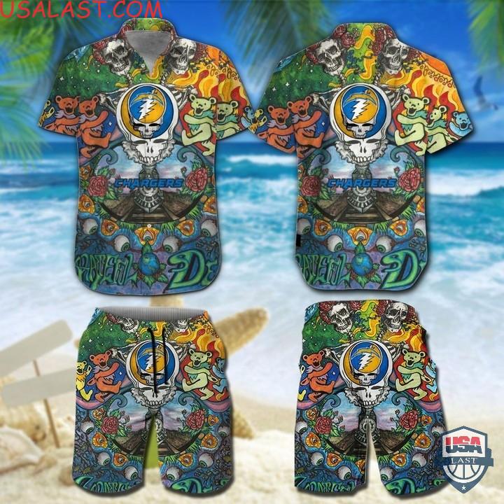 NFL Las Vegas Raiders Grateful Dead Bears Hawaiian Shirt And Shorts