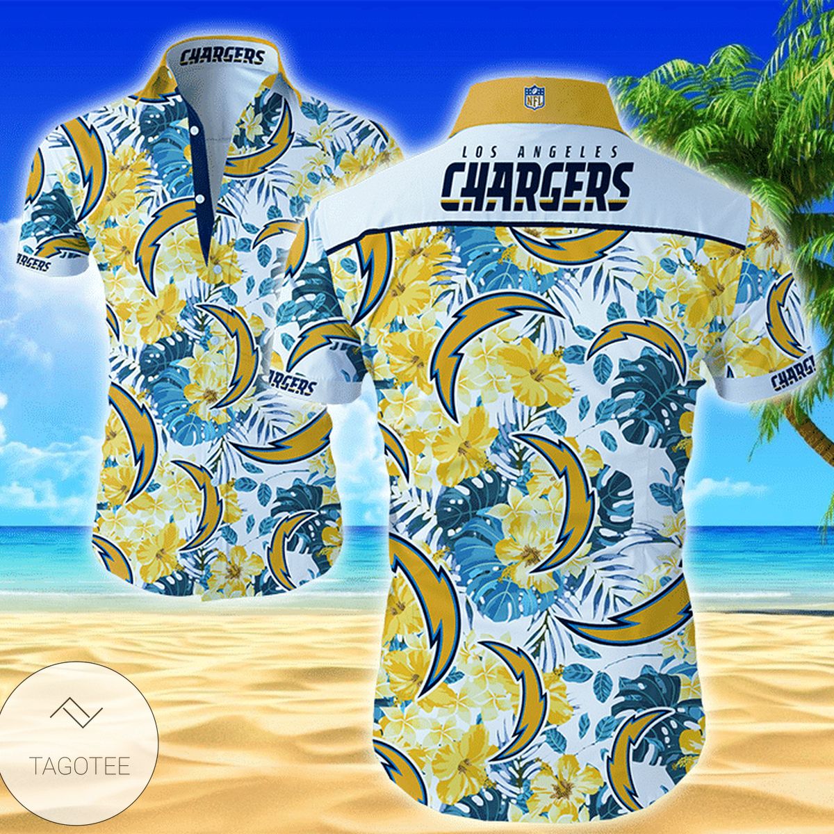 Nfl Los Angeles Chargers Authentic Hawaiian Shirt 2022 White Men Women Beach Wear Short Sleeve Authentic Hawaiian Shirt 2022