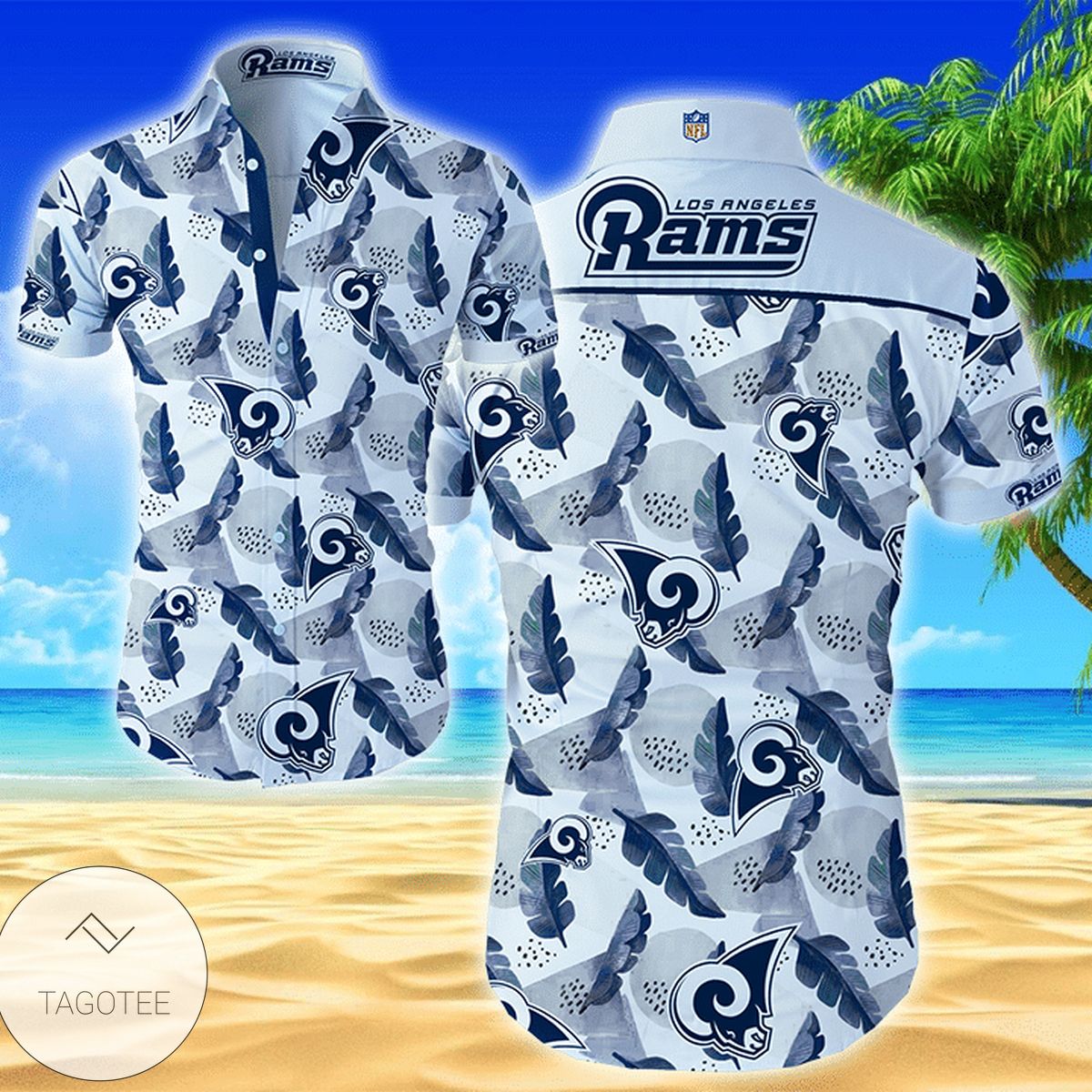 Nfl Los Angeles Rams Hawaiian Shirt Tropical Shirt Mens Floral Button Up Shirt