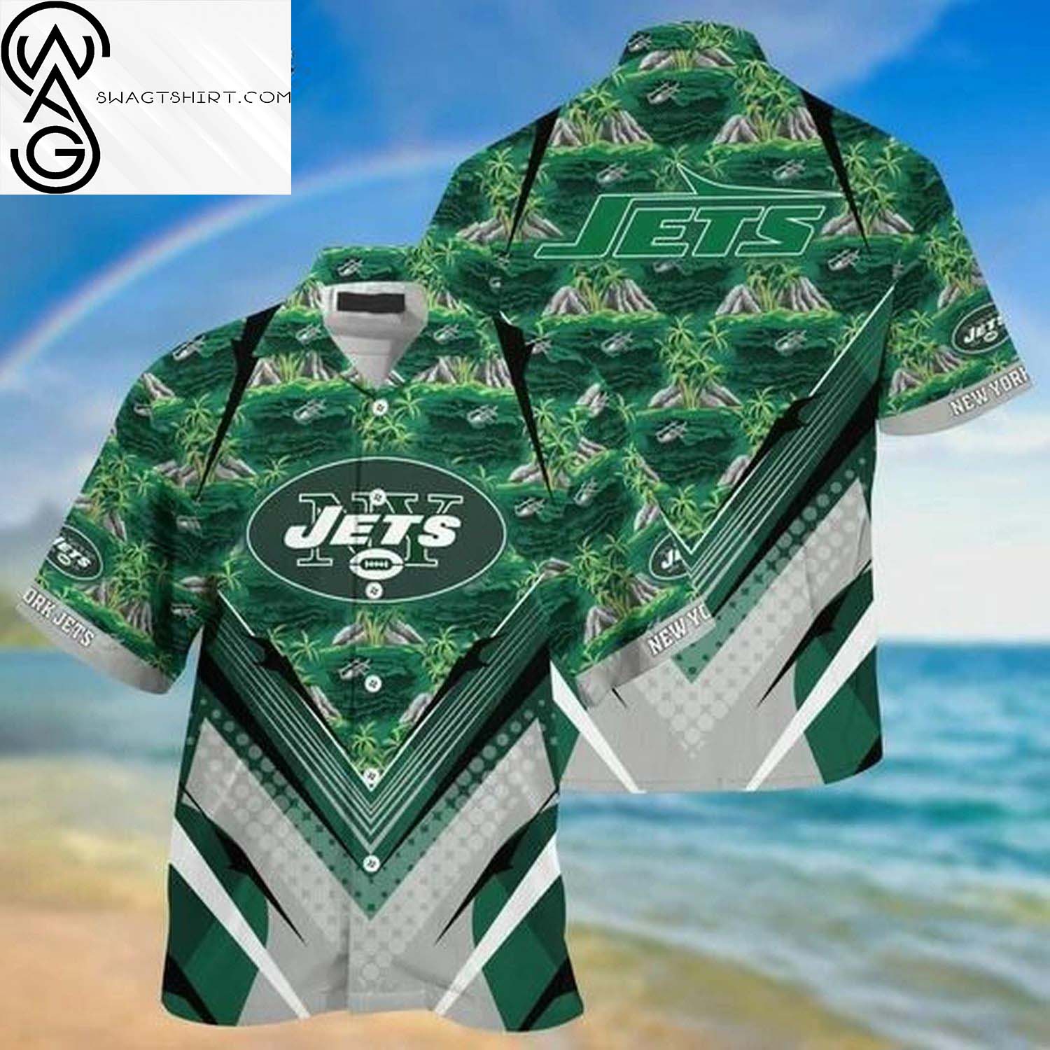 NFL New York Jets Retro Summer Aloha Hawaiian Shirt