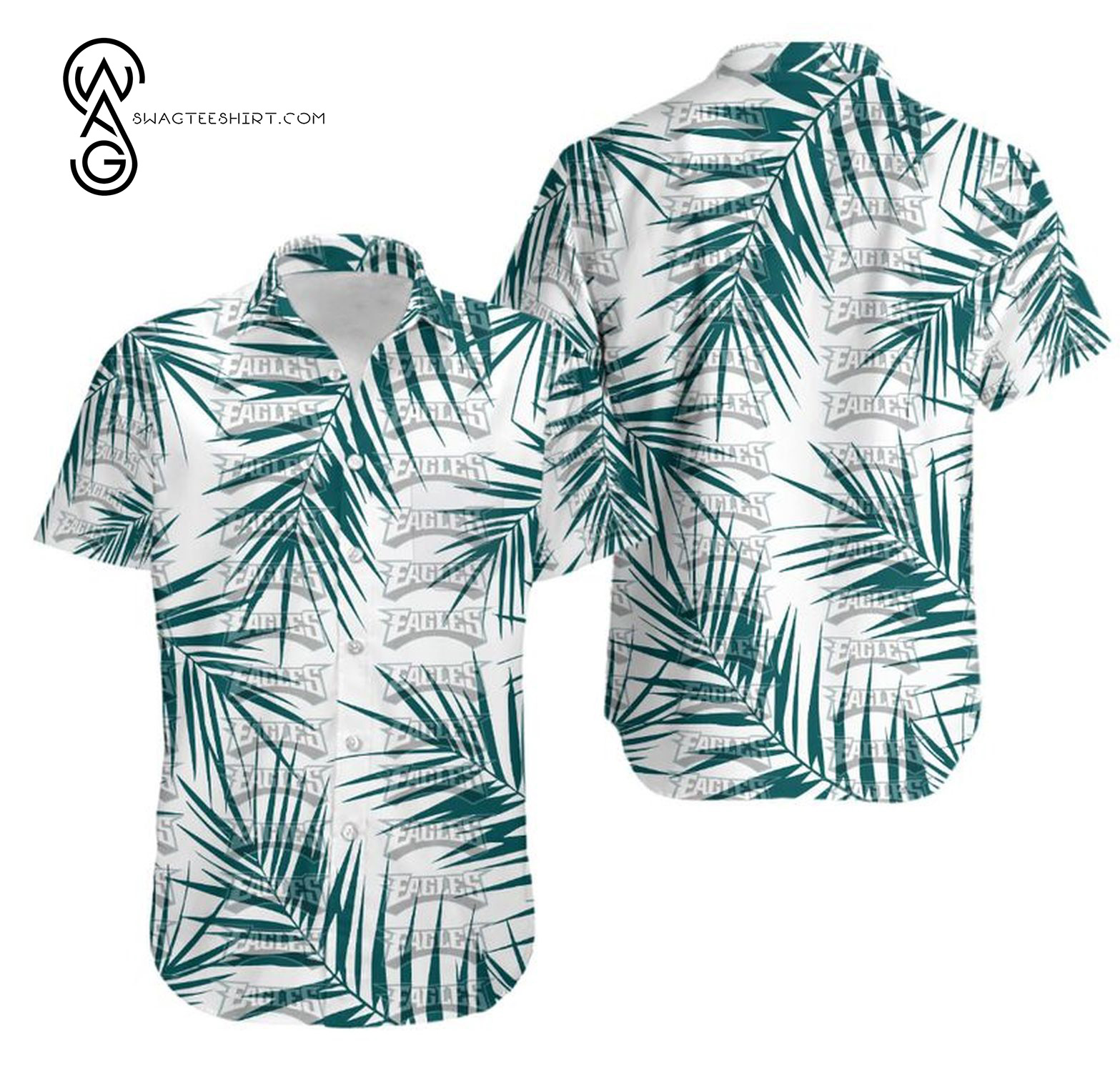 NFL Philadelphia Eagles Coconut Trees Summer Aloha Hawaiian Shirt