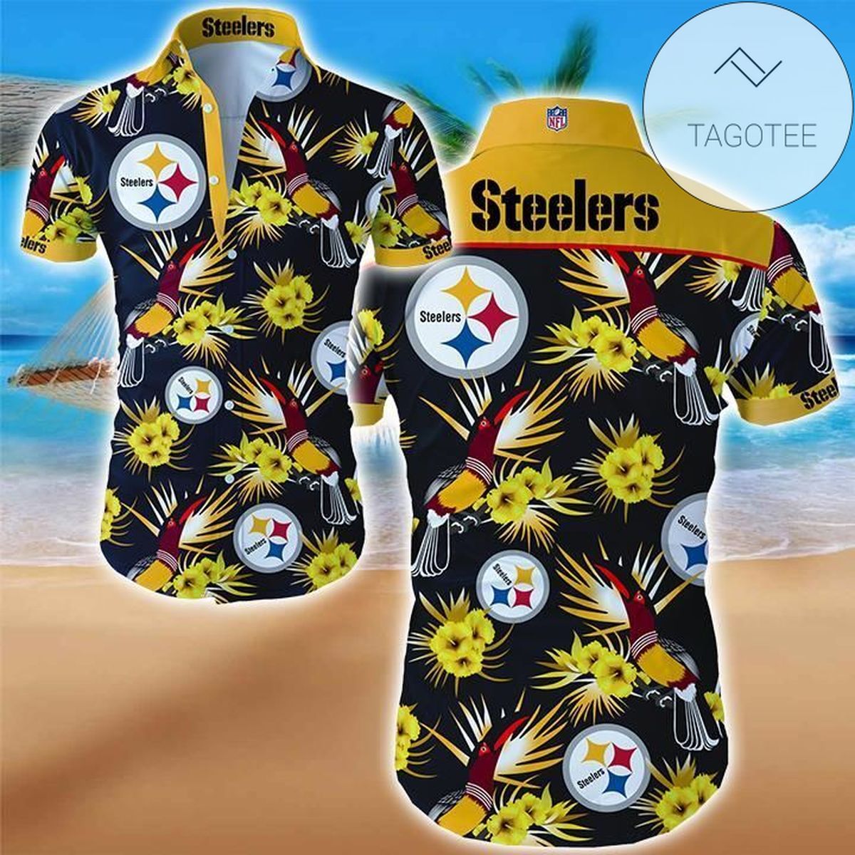 Nfl Pittsburgh Steelers Hawaiian Shirt Tropical Shirt Mens Floral Button Up Shirt