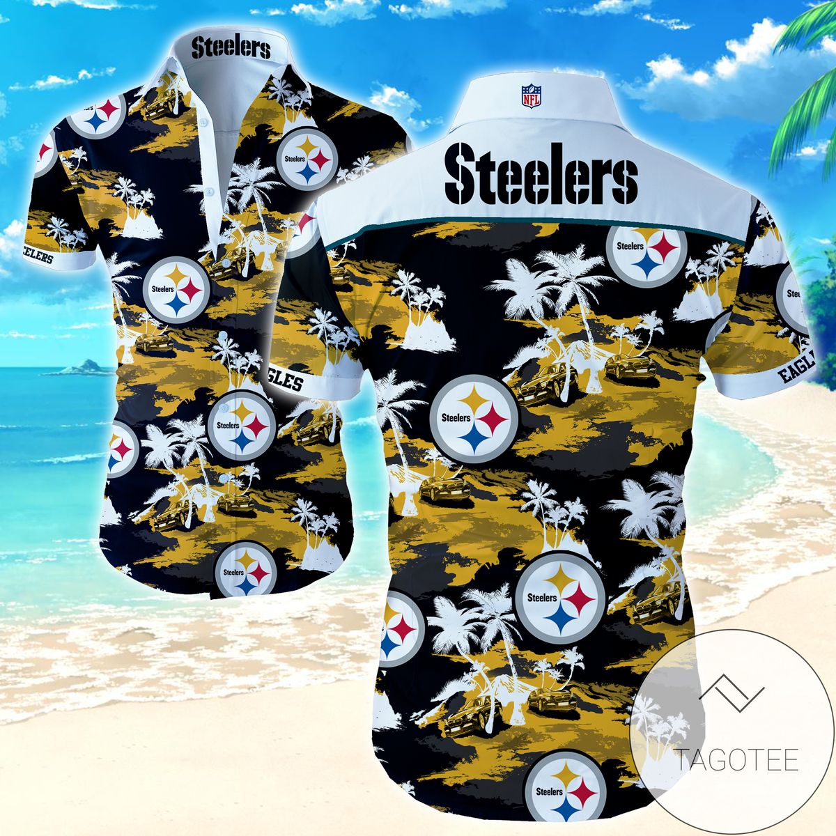 Nfl Pittsburgh Steelers Tommy Bahama Authentic Hawaiian Shirt 2022 Summer Button Up Shirt For Men Hawaiian Summer Trends Shirt 2020