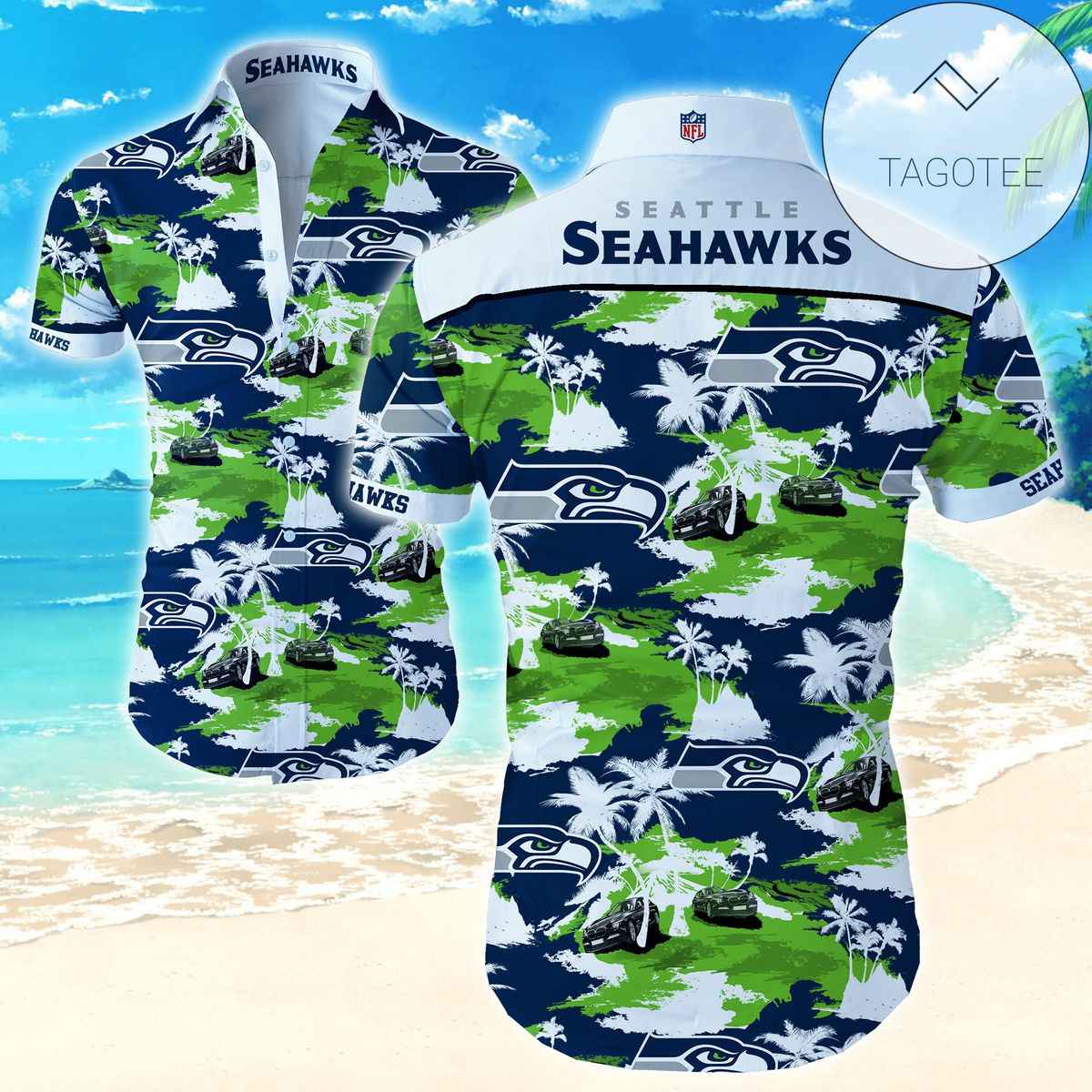 Nfl Seattle Seahawks Hawaiian Shirt Tropical Shirt Mens Floral Button Up Shirt