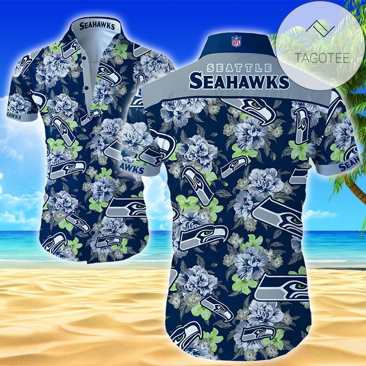 Nfl Seattle Seahawks Tommy Bahama Authentic Hawaiian Shirt 2022 Summer Button Up Shirt For Men Hawaiian Summer Trends Shirt 2020