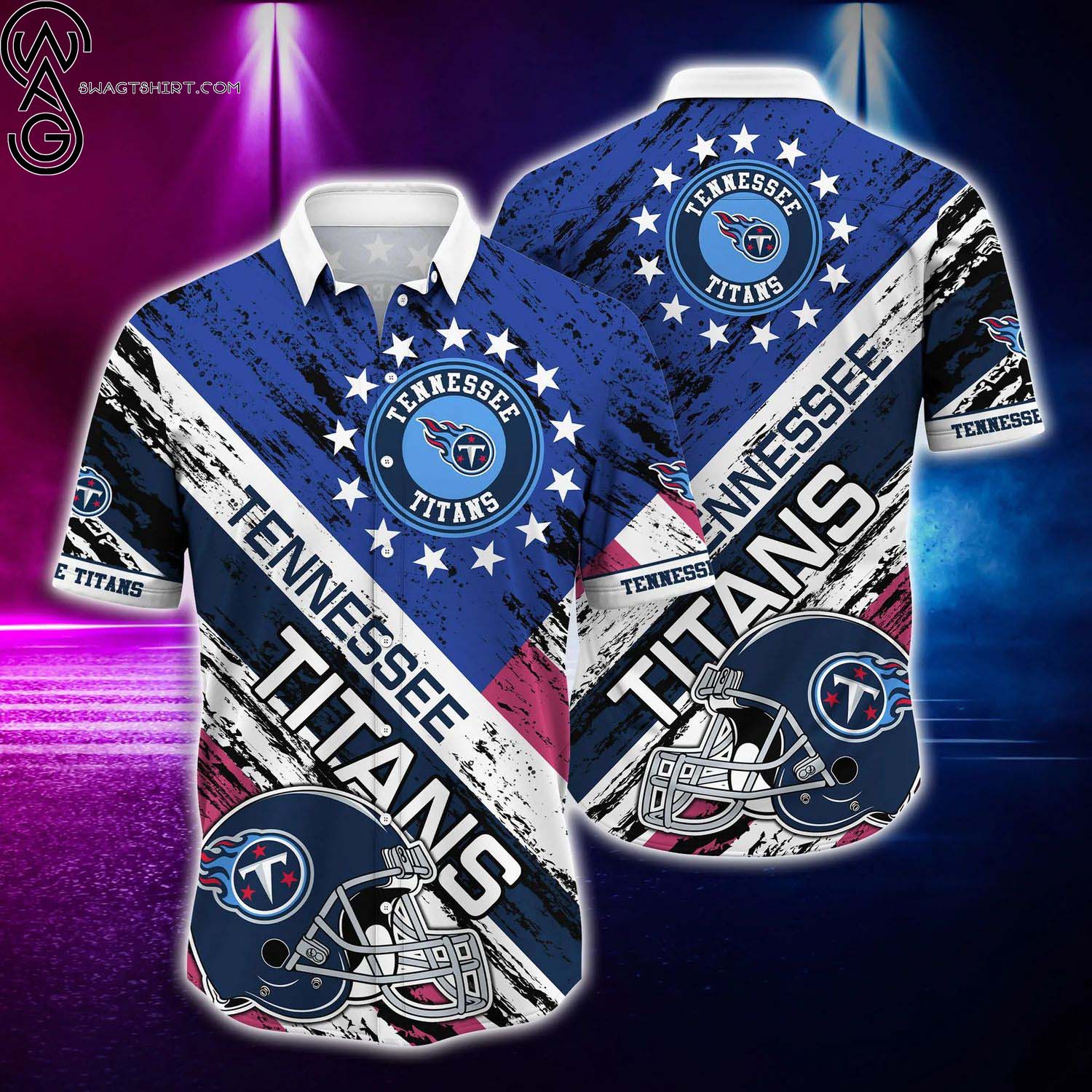 NFL Tennessee Titans And Rugby Helmet Hawaiian Shirt