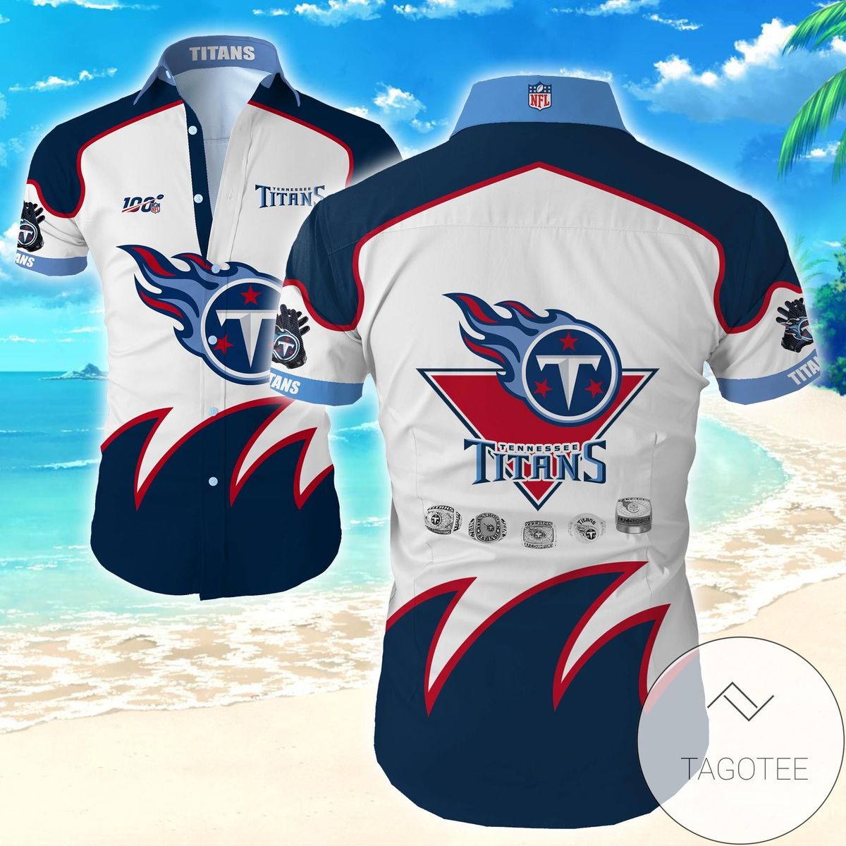 Nfl Tennessee Titans Authentic Hawaiian Shirt 2022 Tropical Shirt Mens Flor Ens Summer Button