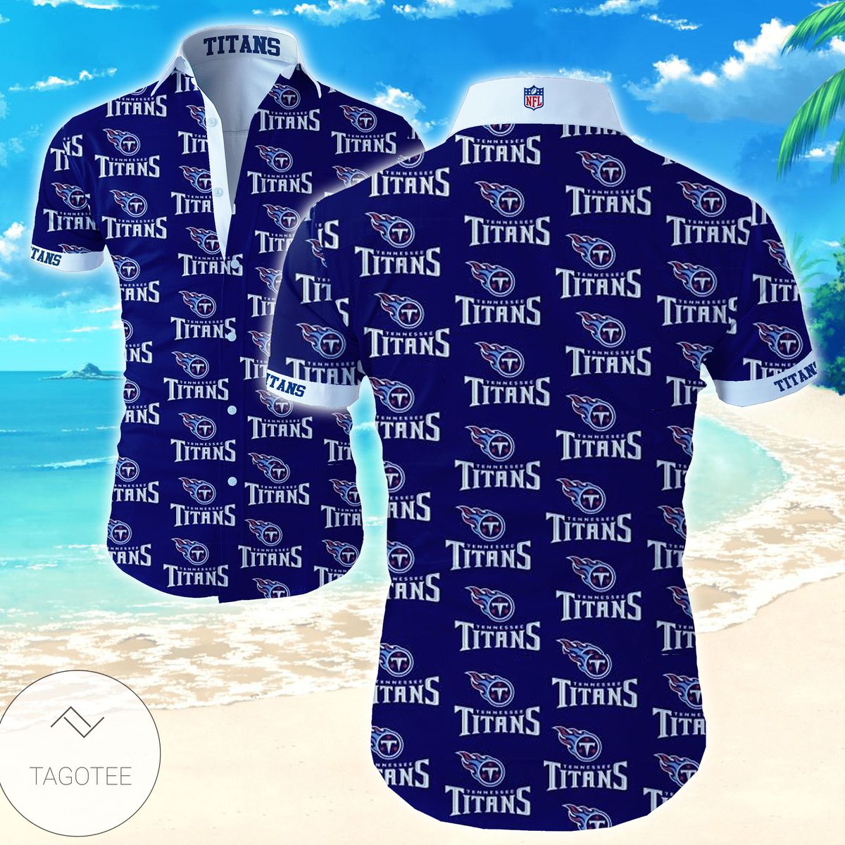 Nfl Tennessee Titans Authentic Hawaiian Shirt 2022 Tropical Shirt Mens Flor Ens Summer Button