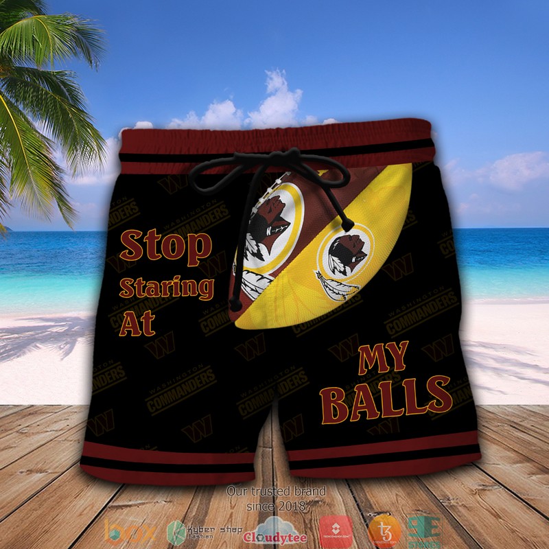 NFL Washington Commanders Stop Staring At My Balls Beach short