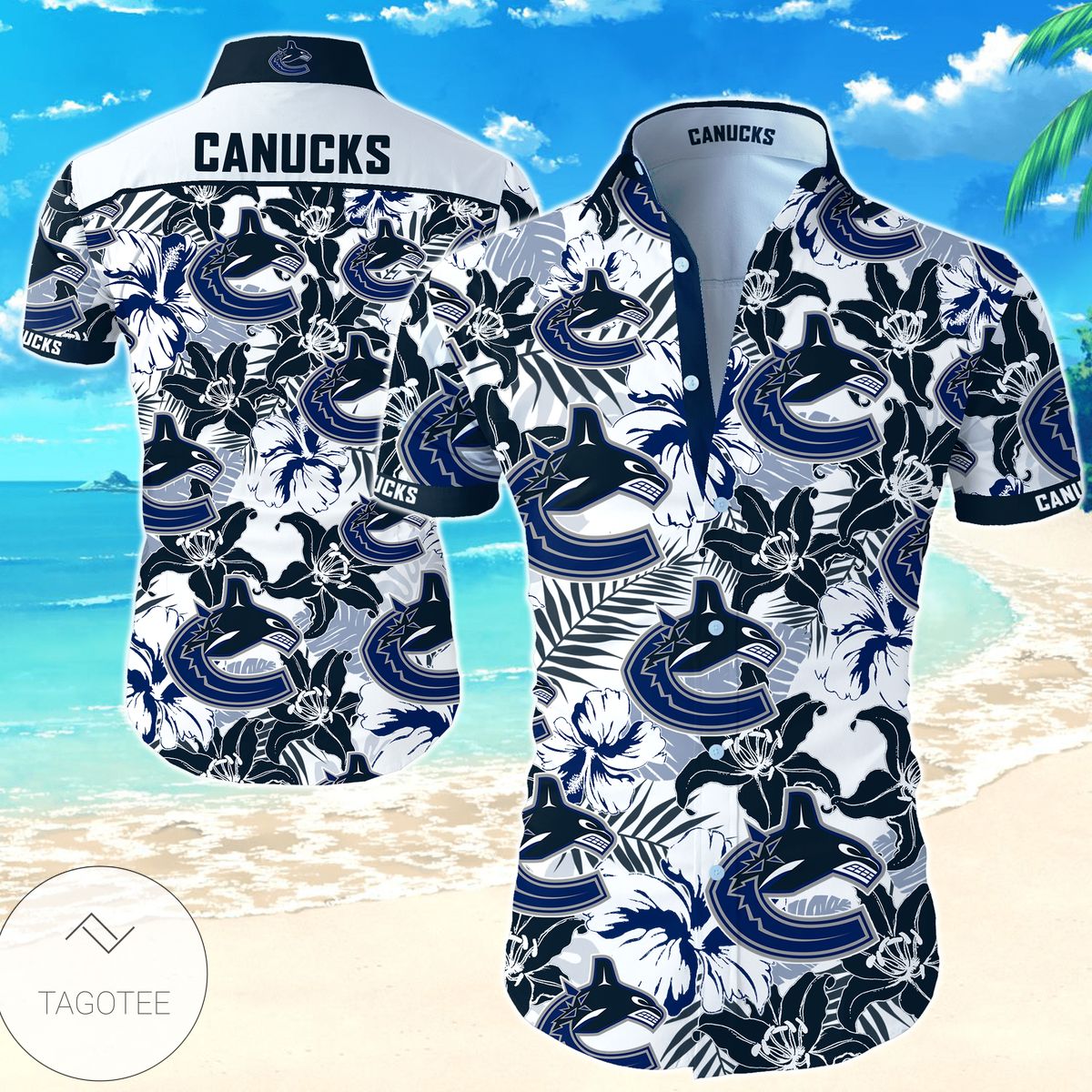 Nhl Vancouver Canucks Tommy Bahama Hawaiian Shirt Summer Button Up Shirt For Men Hawaiian Summer Trends Shirt 2020