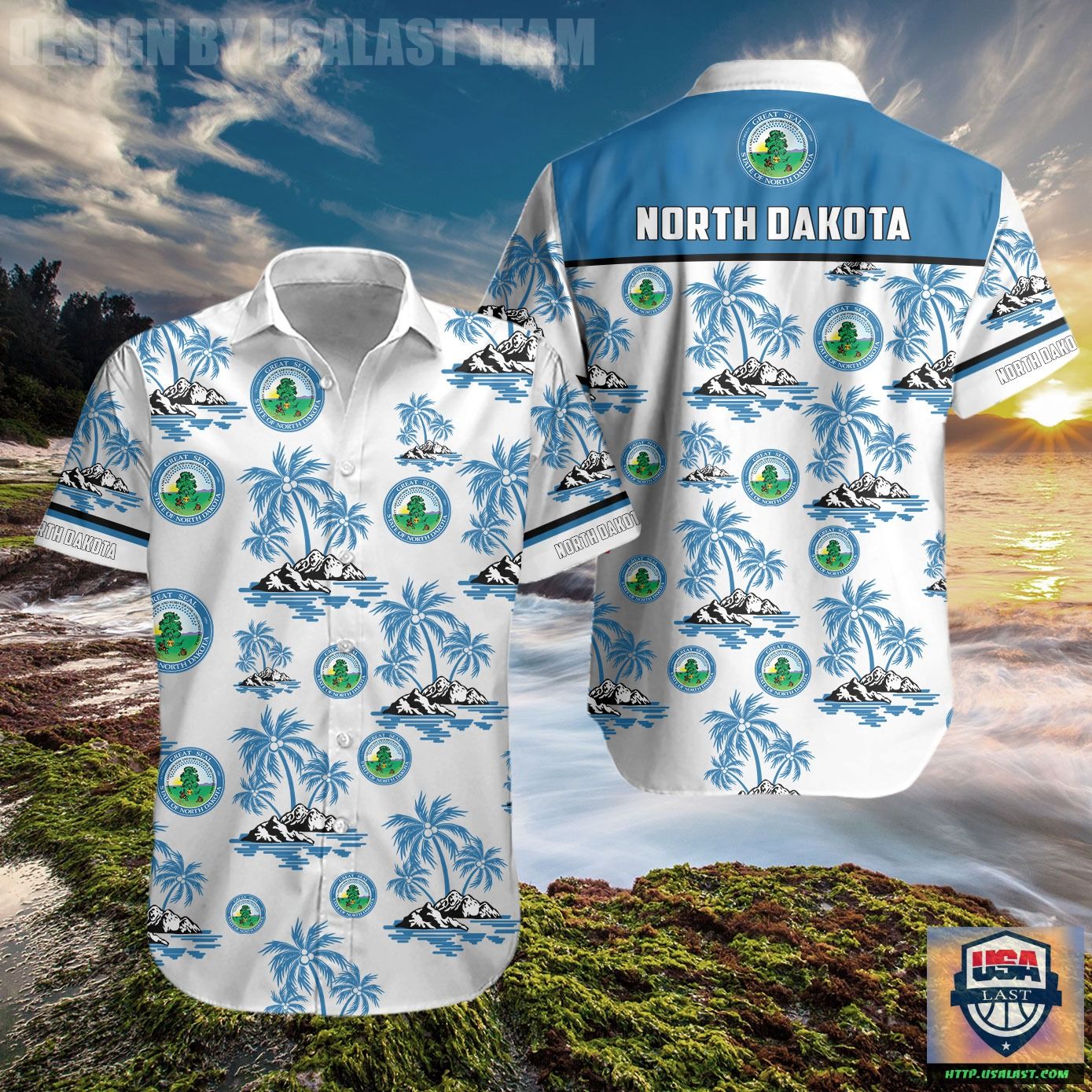 North Dakota Wild Prairie Rose Hawaiian Shirt