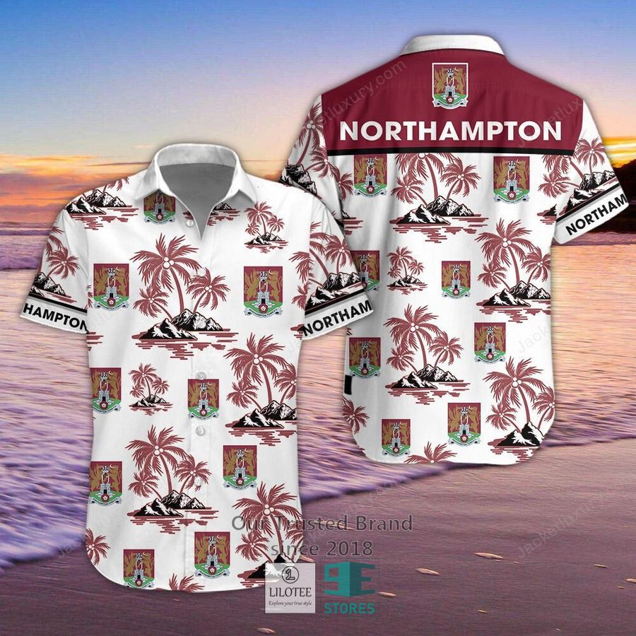 Northampton Saints Green Hawaiian Shirt, Short