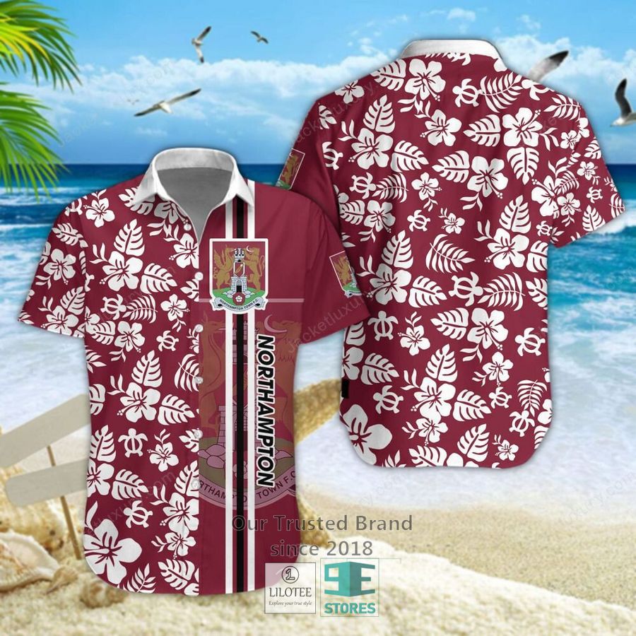 Northampton Town F.C Hibiscus Hawaiian Shirt