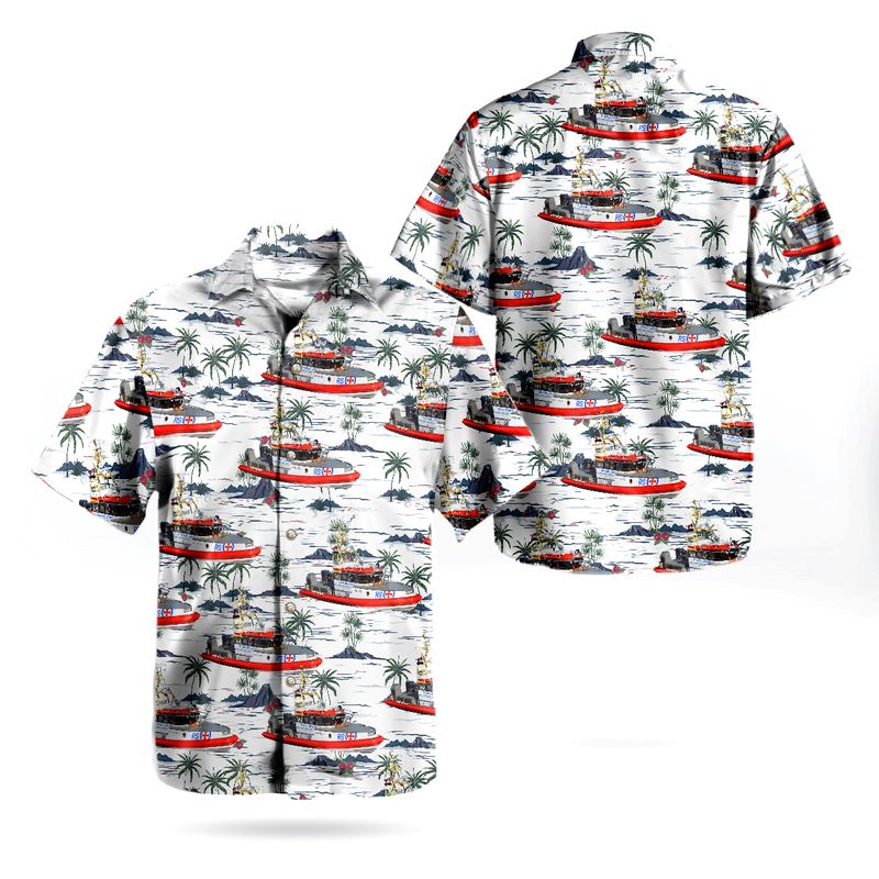 Norwegian Society for Sea Rescue Redningsselskapet Ambulance Vessel Eyr Ytterholmen Hawaiian Shirt