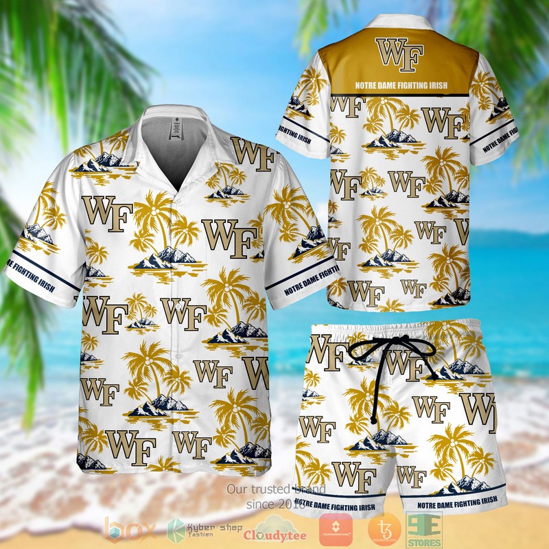 Notre Dame Fighting Irish Colosseum The Dude Camp Navy Hawaiian Shirt