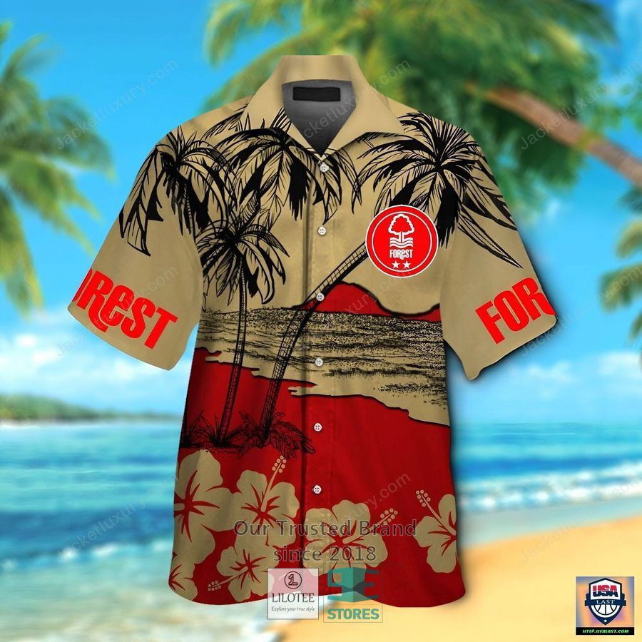 Nottingham Forest F.C Coconut red Hawaiian Shirt, Short