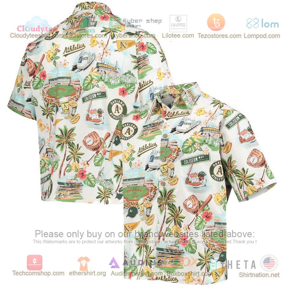 Oakland Athletics Button-Up Scenic Hawaiian Shirt