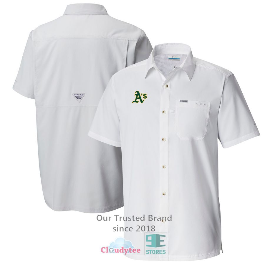 Oakland Athletics Columbia Slack Tide Camp White Hawaiian Shirt