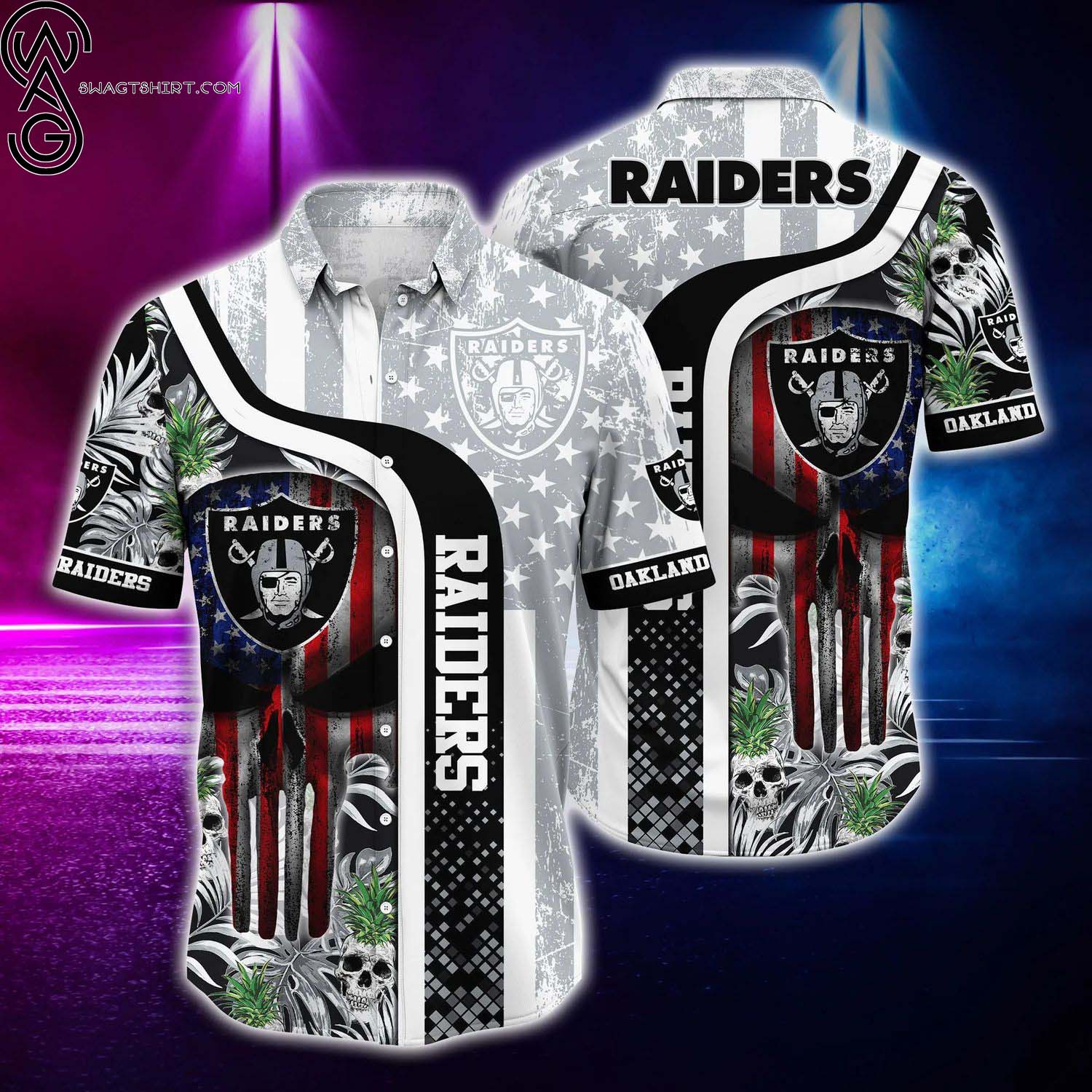 Oakland Raiders Flower Summer Aloha Hawaiian Shirt