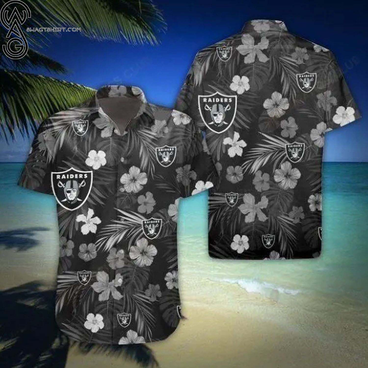 Oakland Raiders Coconut Tree Summer Aloha Hawaiian Shirt