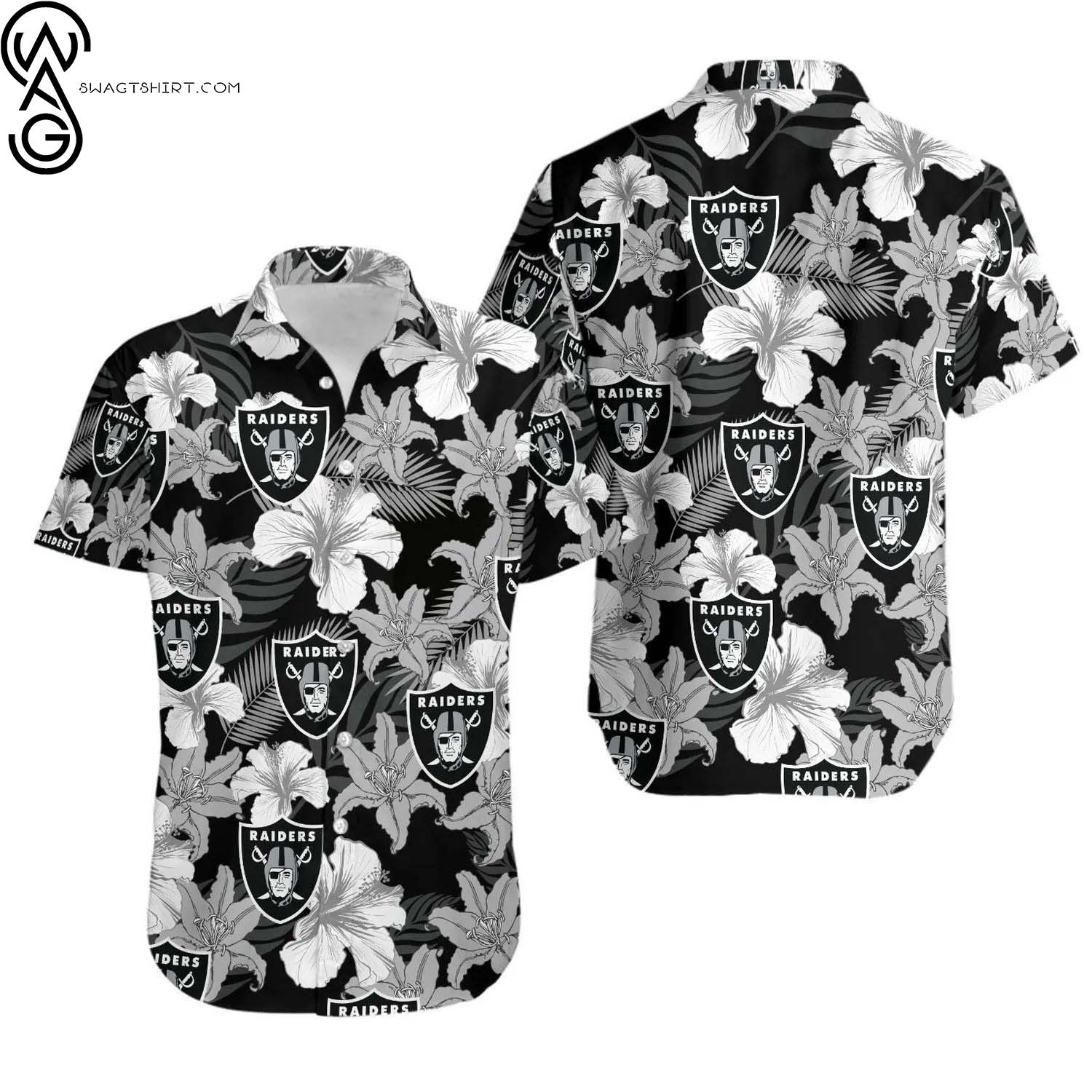 Oakland Raiders Palm Tree Summer Aloha Hawaiian Shirt