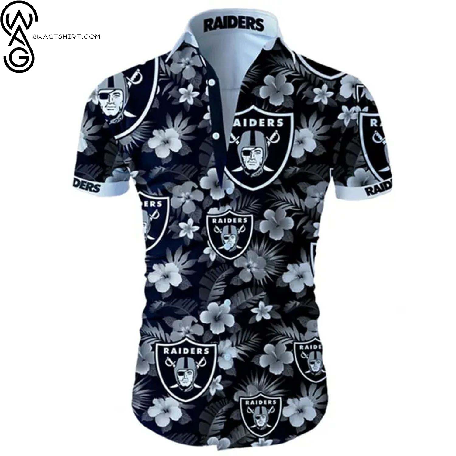 Oakland Raiders Palm Tree Summer Aloha Hawaiian Shirt