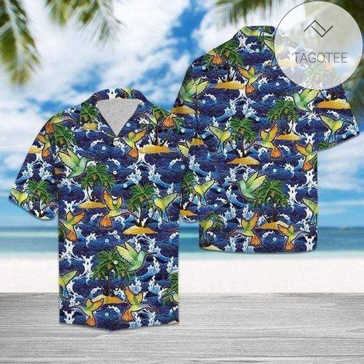 Ocean Waves Hummingbird ?tropical Vibe 2022 Authentic Hawaiian Shirts