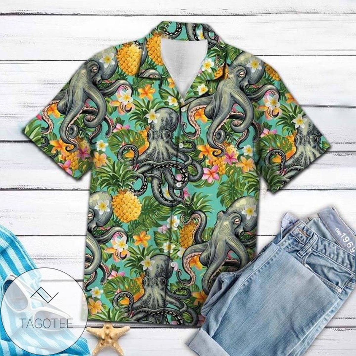 Octopus Hawaiian Shirt Mens Hawaiian Shirt For Octopus Lover