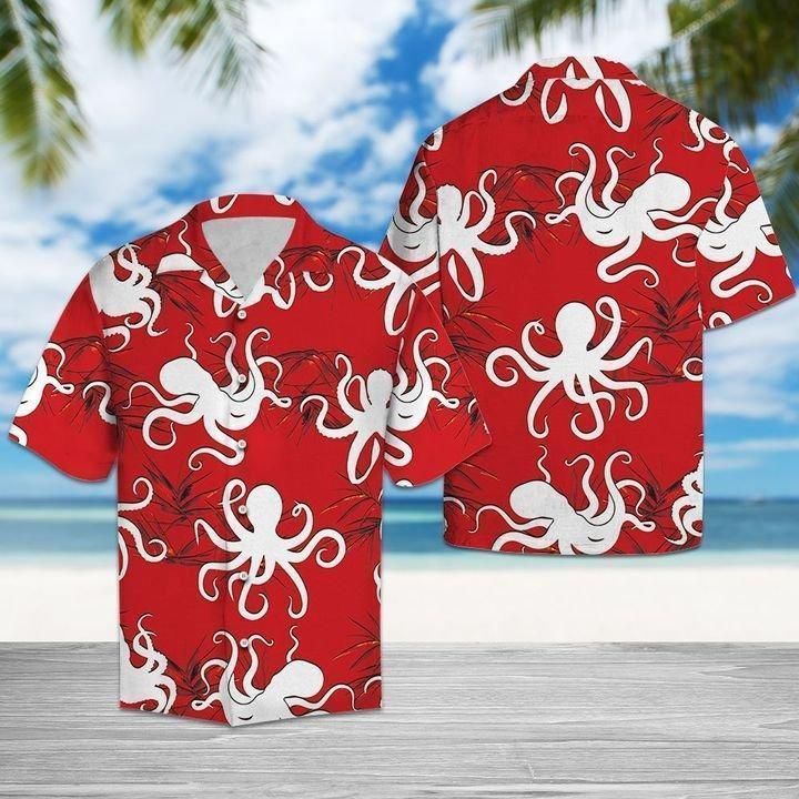 Octopus In Deep Sea Art Hawaiian Aloha Shirt For Men Women