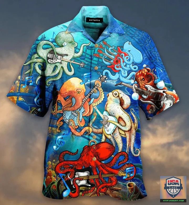 Octopus In Deep Sea Art Hawaiian Aloha Shirt For Men Women