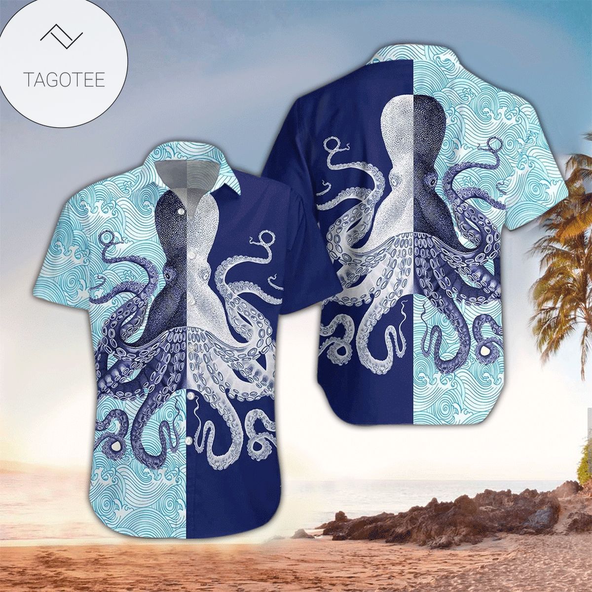 Octopus Summer Vibe Tropical Hawaiian Aloha Shirts 1508dh