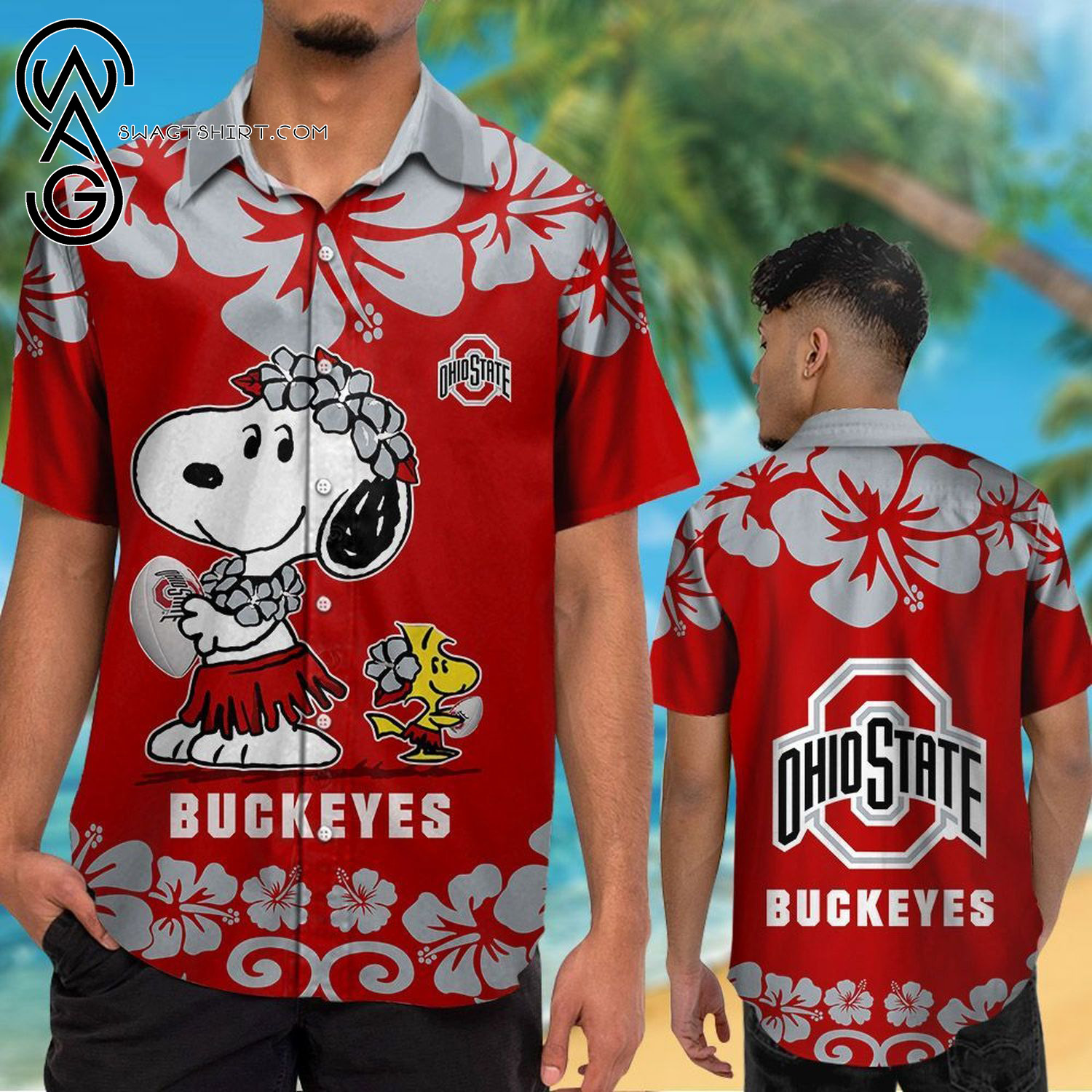 Ohio State Buckeyes All Over Print Summer Vacation Hawaiian Shirt