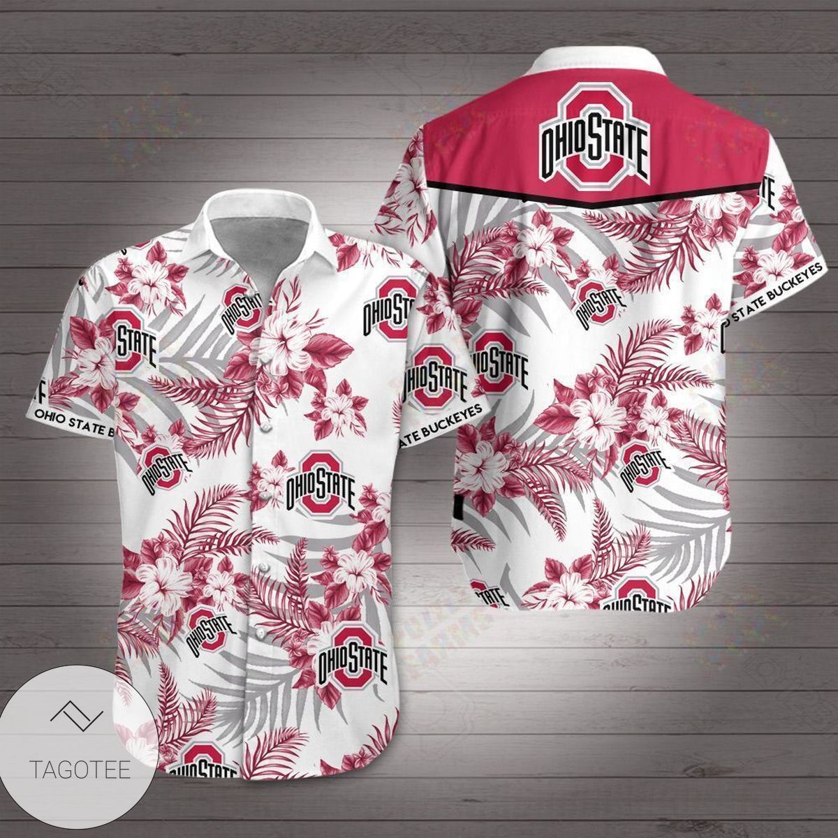 Ohio State Buckeyes Authentic Hawaiian Shirt 2022 Summer Button Up Shirt For Men Beach Wear Short Sleeve Authentic Hawaiian Shirt 2022