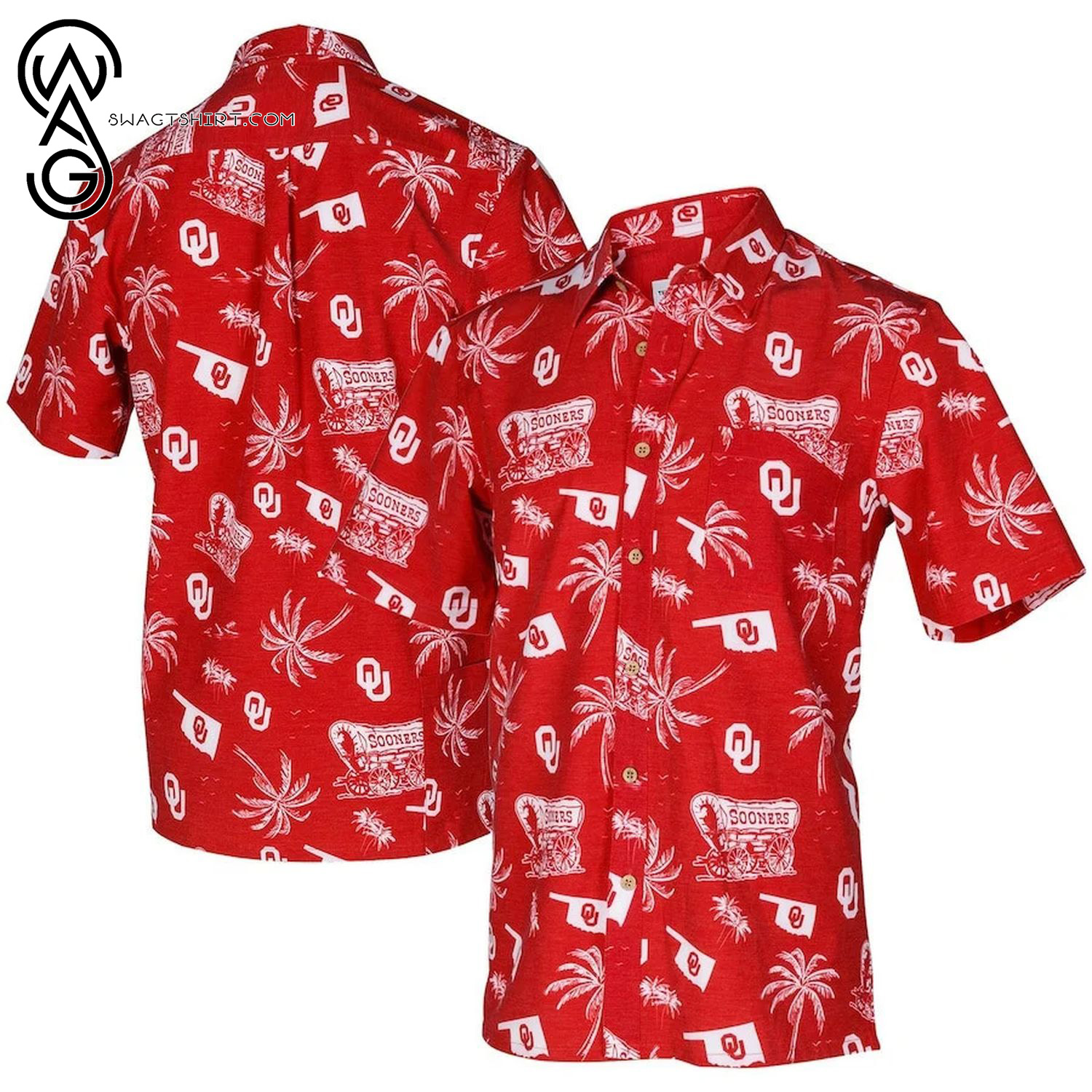 Oklahoma Sooners Palm Tree Summer Vibes Hawaiian Shirt