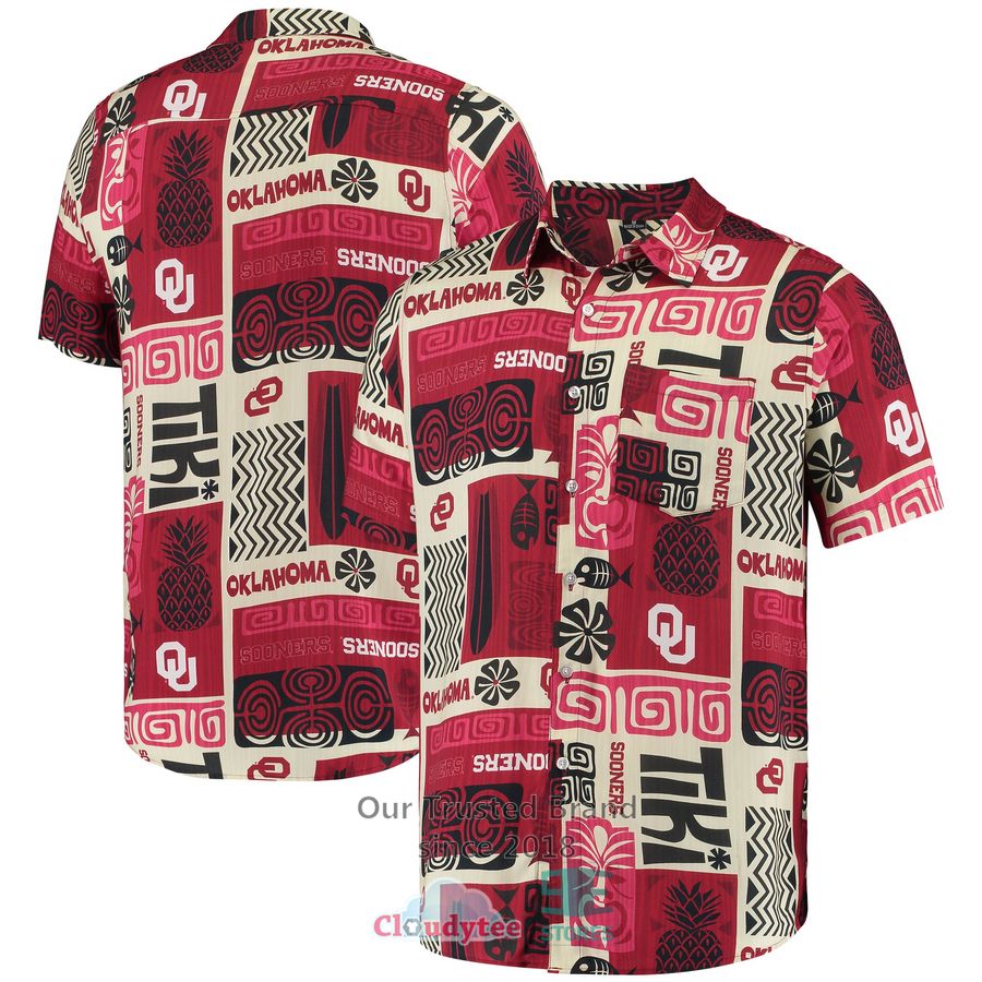 Oklahoma Sooners Wes & Willy Floral Crimson Hawaiian Shirt