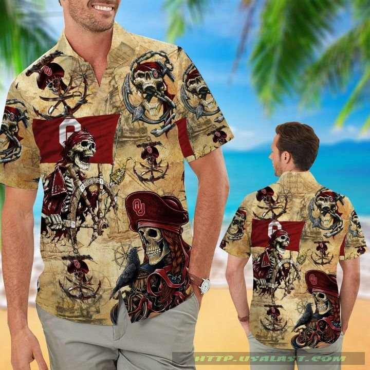 Oklahoma Sooners Skeleton Tropical Hawaiian Shirt