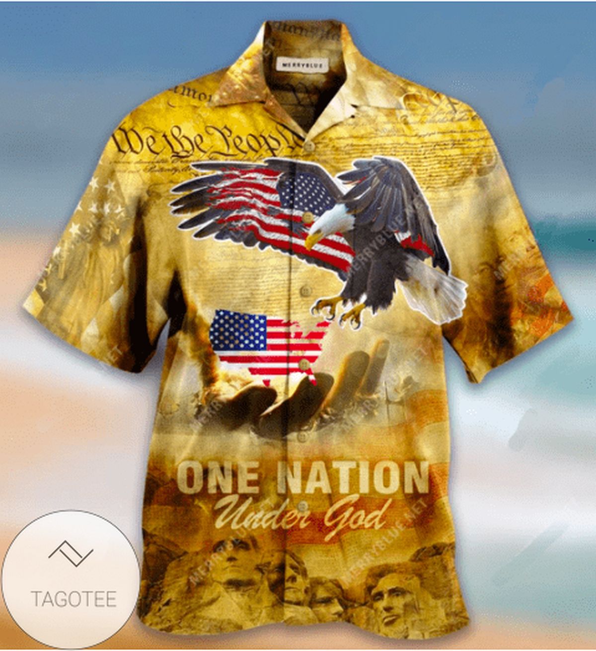 One Nation Under God Colorful Painting Hawaiian Shirt