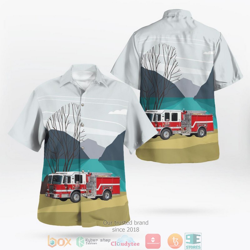 Orange County Fire Authority Brand New Truck 59 & Bell 412EP Hawaiian Shirt