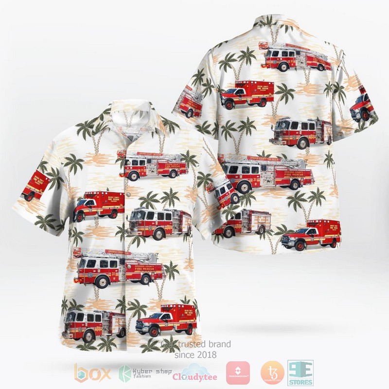 Orange County Fire Authority Bell UH-1H Iroquois 205 Hawaiian Shirt